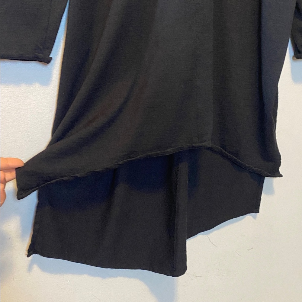 Ramblers Way Wool Tunic Dress Womens Medium Black Long Dolman Sleeves Hi Low Hem - Picture 5 of 12